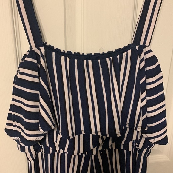 Bar III Ruffled Bodice Striped Jumpsuit - Picture 8 of 10